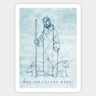 Jesus Christ Good Shepherd ink illustration Sticker